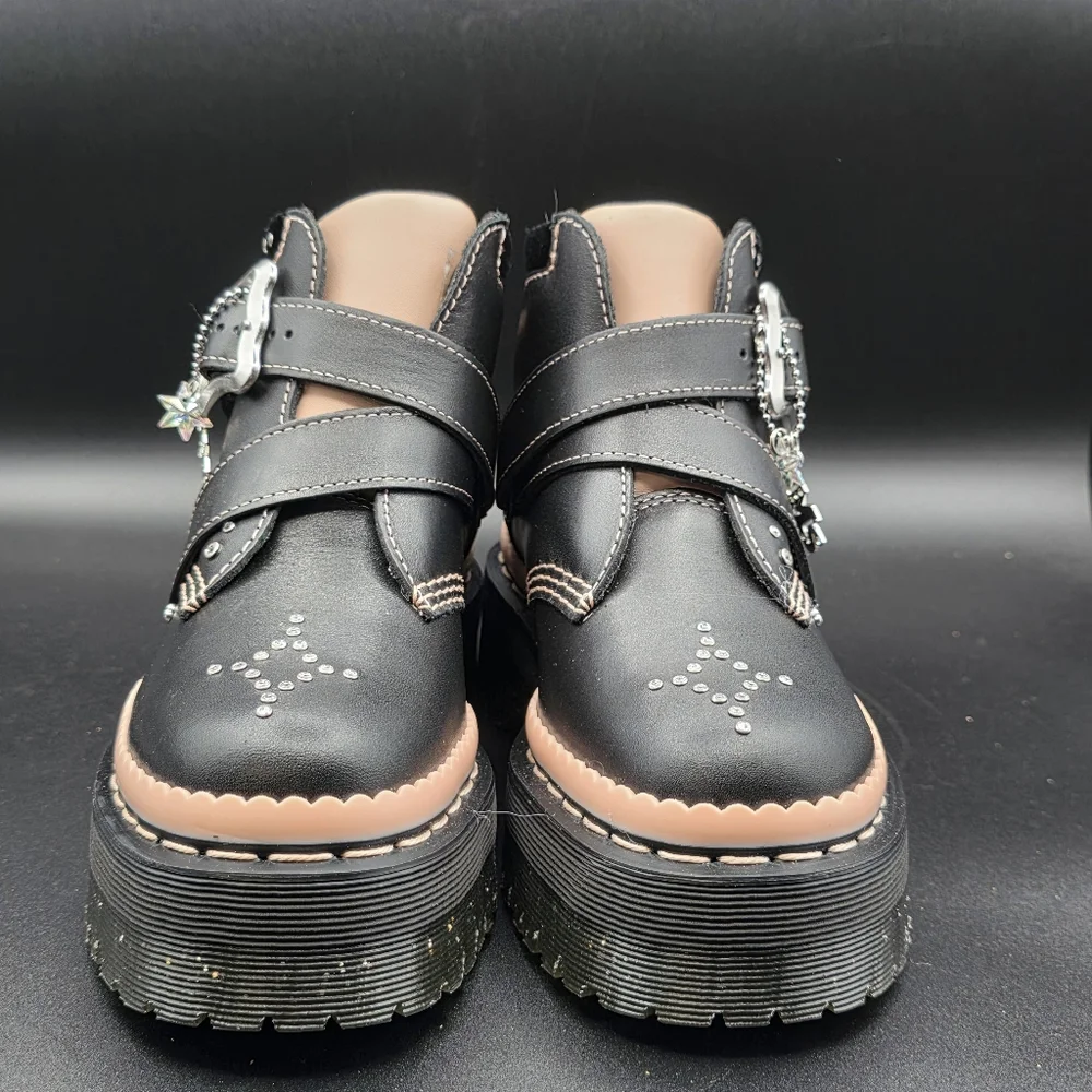 Dr. Martens Women's Caitie Leather Buckle Platform Boot
